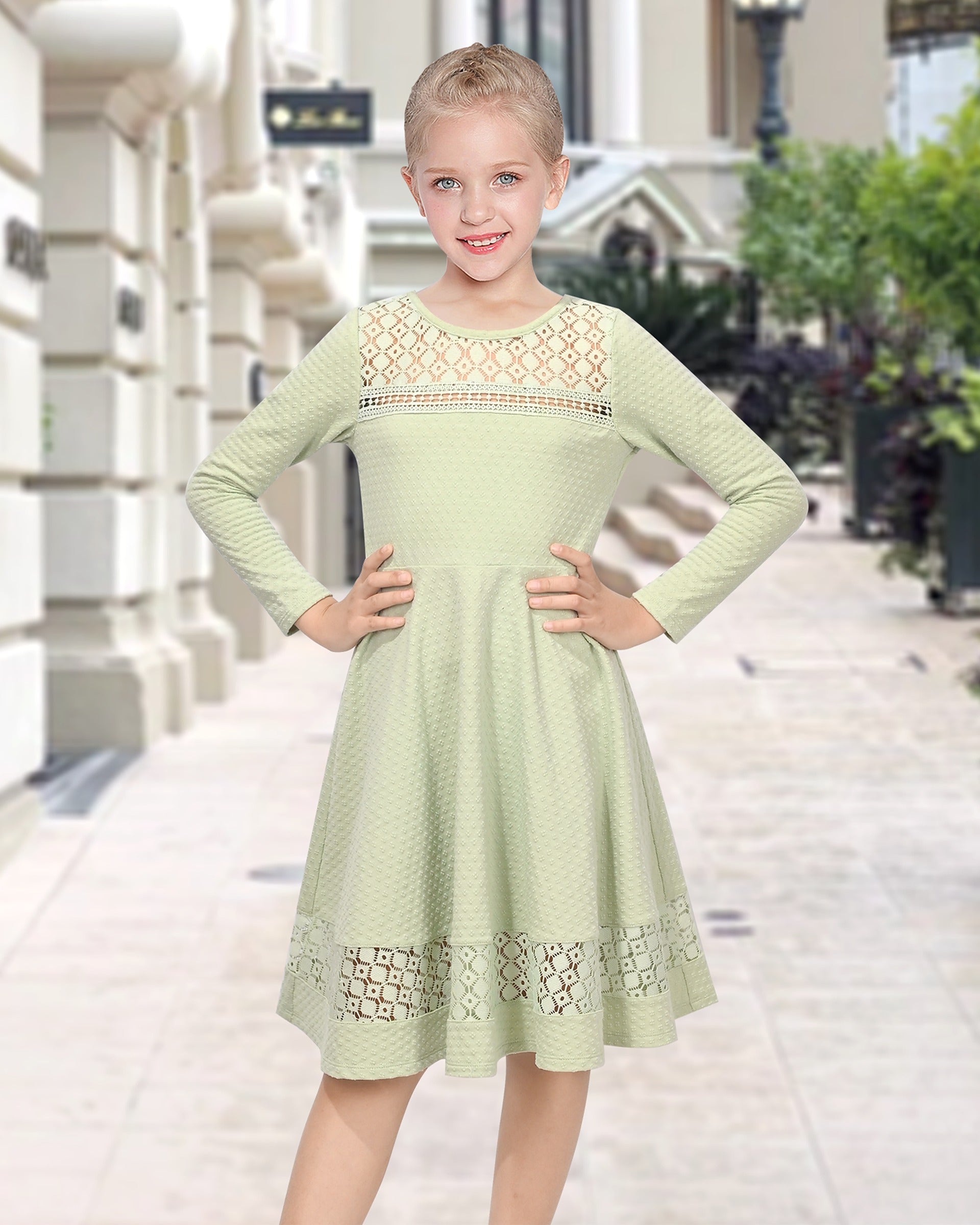 Girls Dress Christmas Santa Xmas Tree Jingle Bell Green