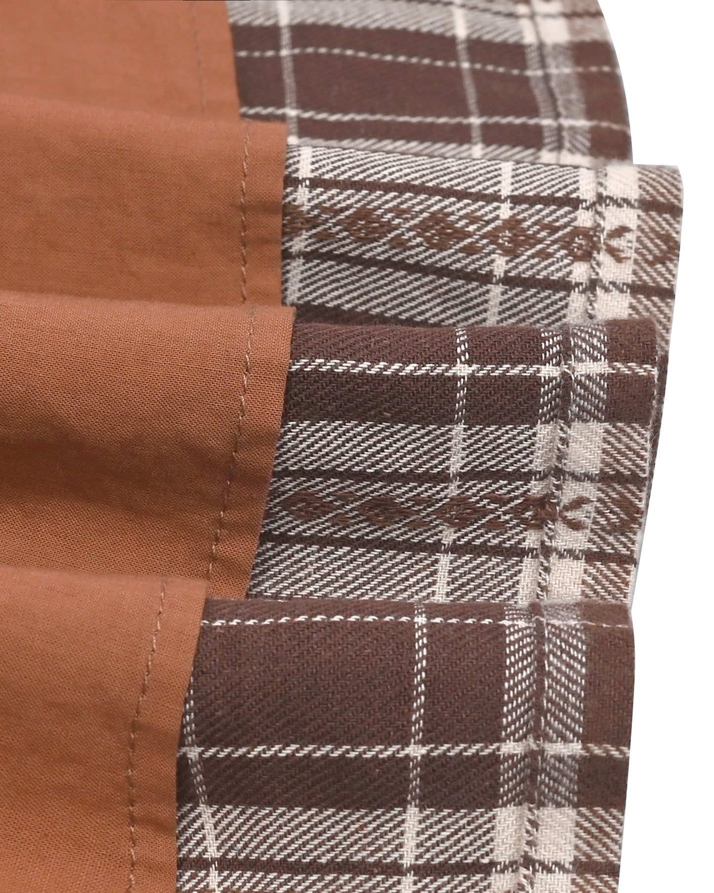 Girls Dress Tan Cream Plaid Long Sleeve Ribbed Knit Preppy School Daily Casual Comfortable Brown