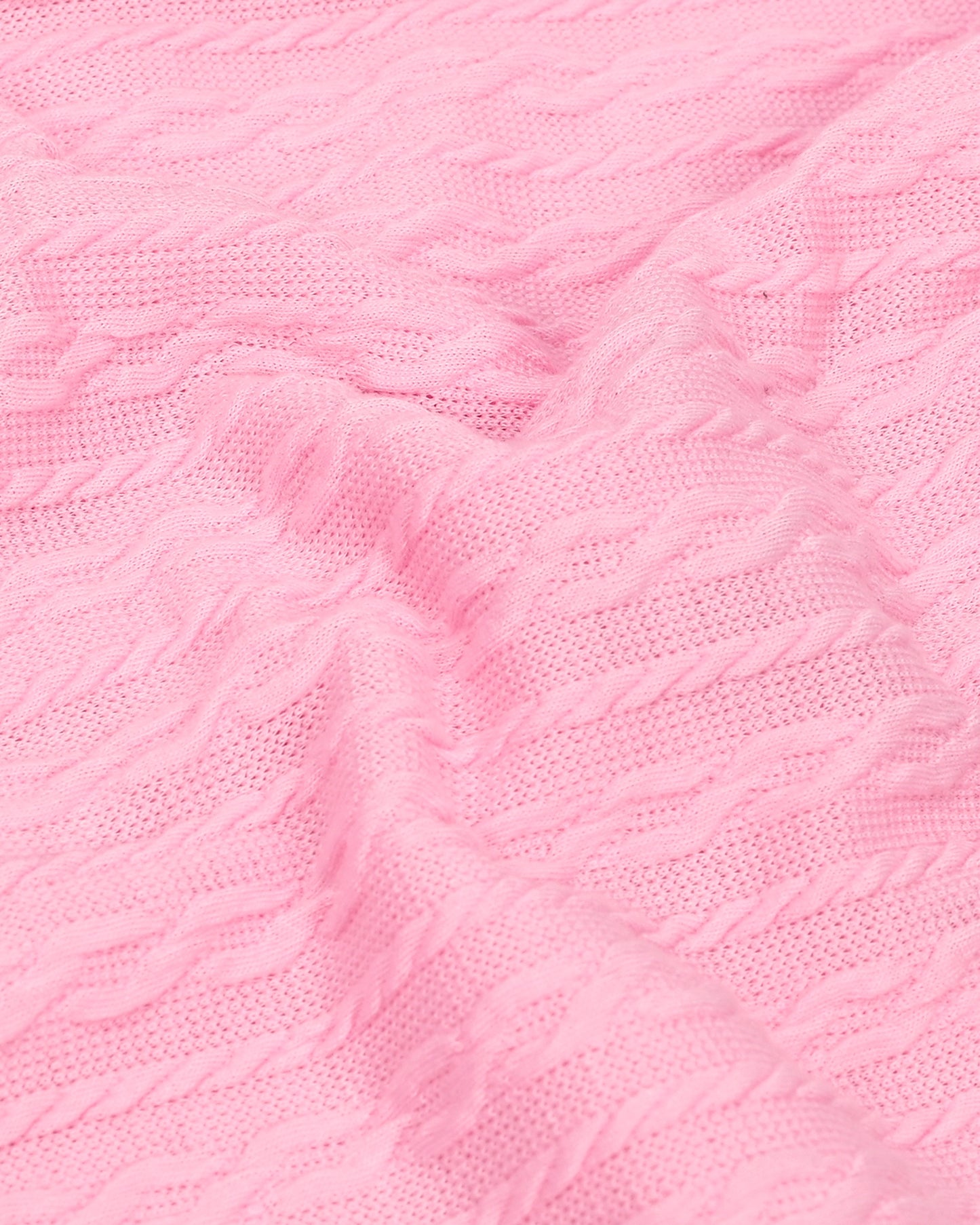 Girls Dress Rose Pink Cable Knit Striped Casual Long Sleeve Cotton Pink