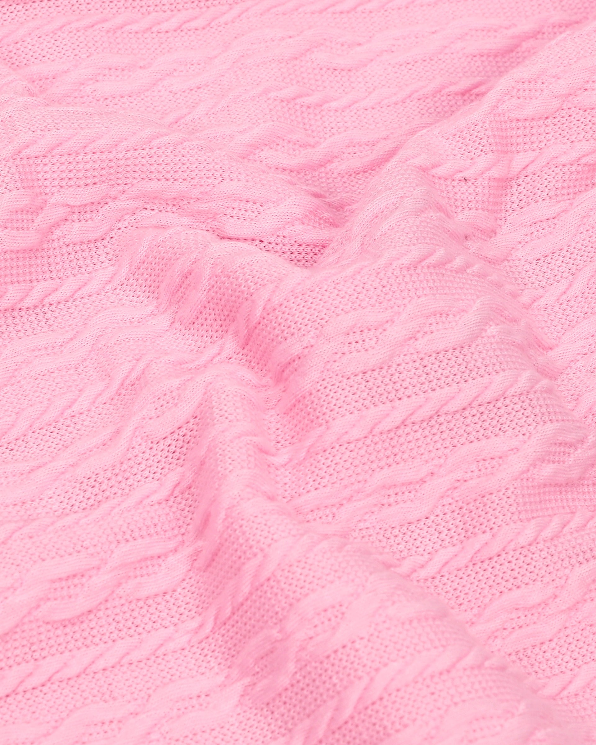 Girls Dress Rose Pink Cable Knit Striped Casual Long Sleeve Cotton Pink