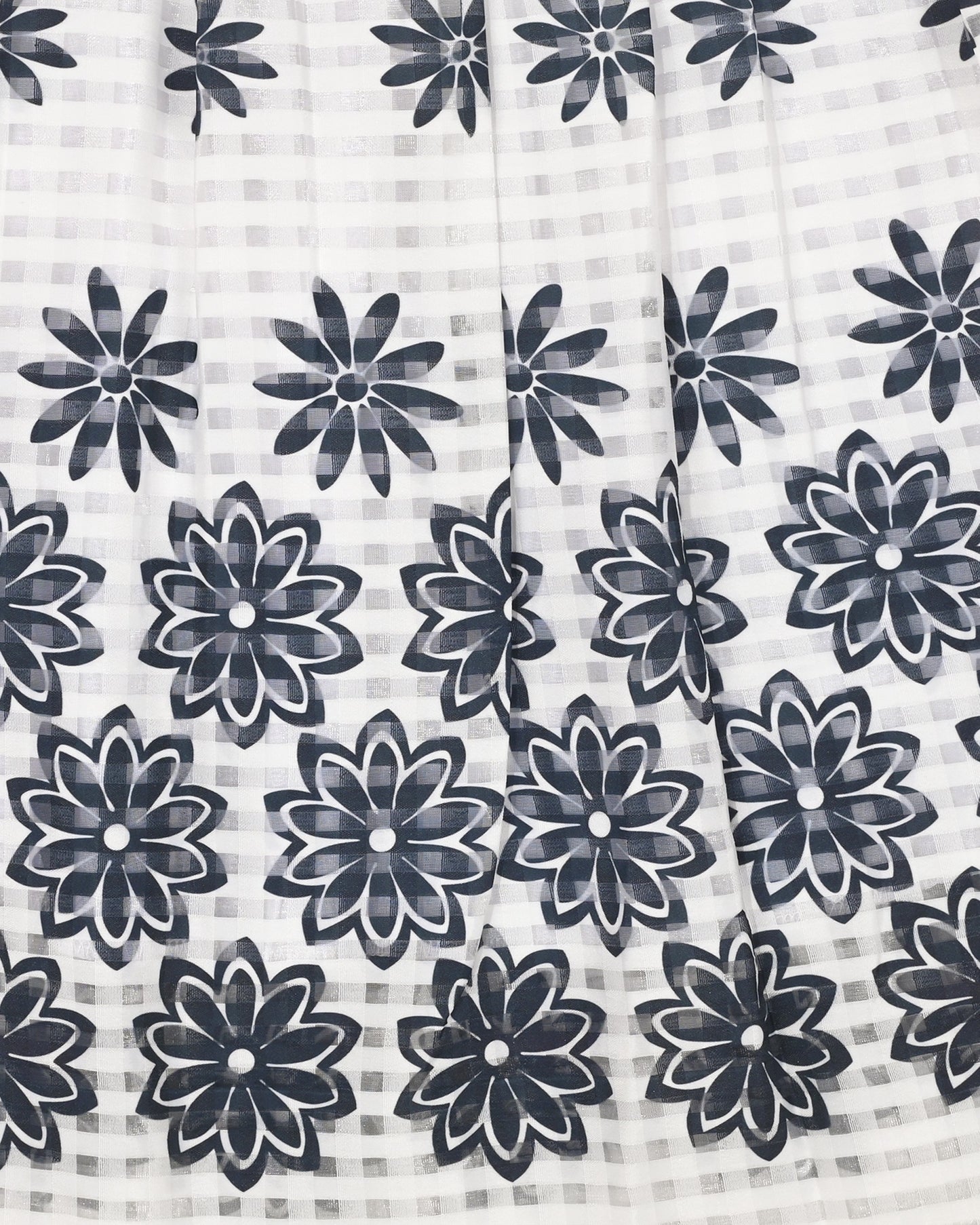Girls White Sleeveless Dress Black Floral Sleeveless Knee Length 3D Flower Neckline Casual Summer Black