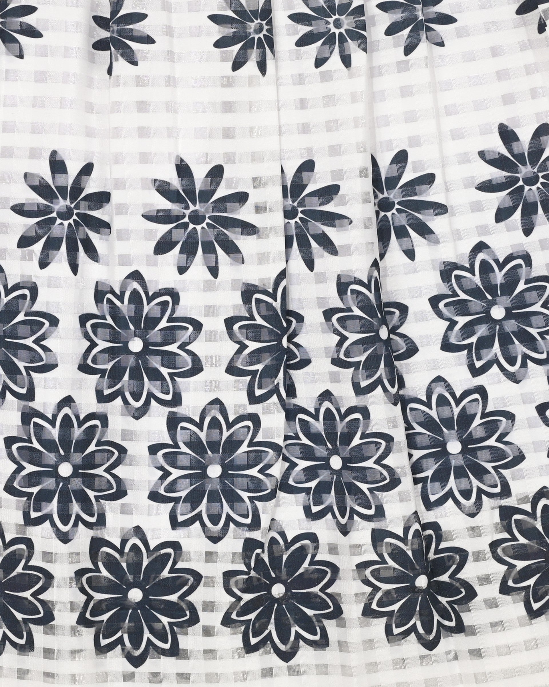 Girls White Sleeveless Dress Black Floral Sleeveless Knee Length 3D Flower Neckline Casual Summer Black