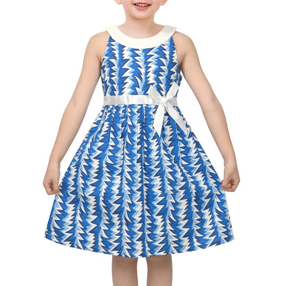 Girls Dress Christmas Santa Snow Xmas Party Turquoise - Blue White