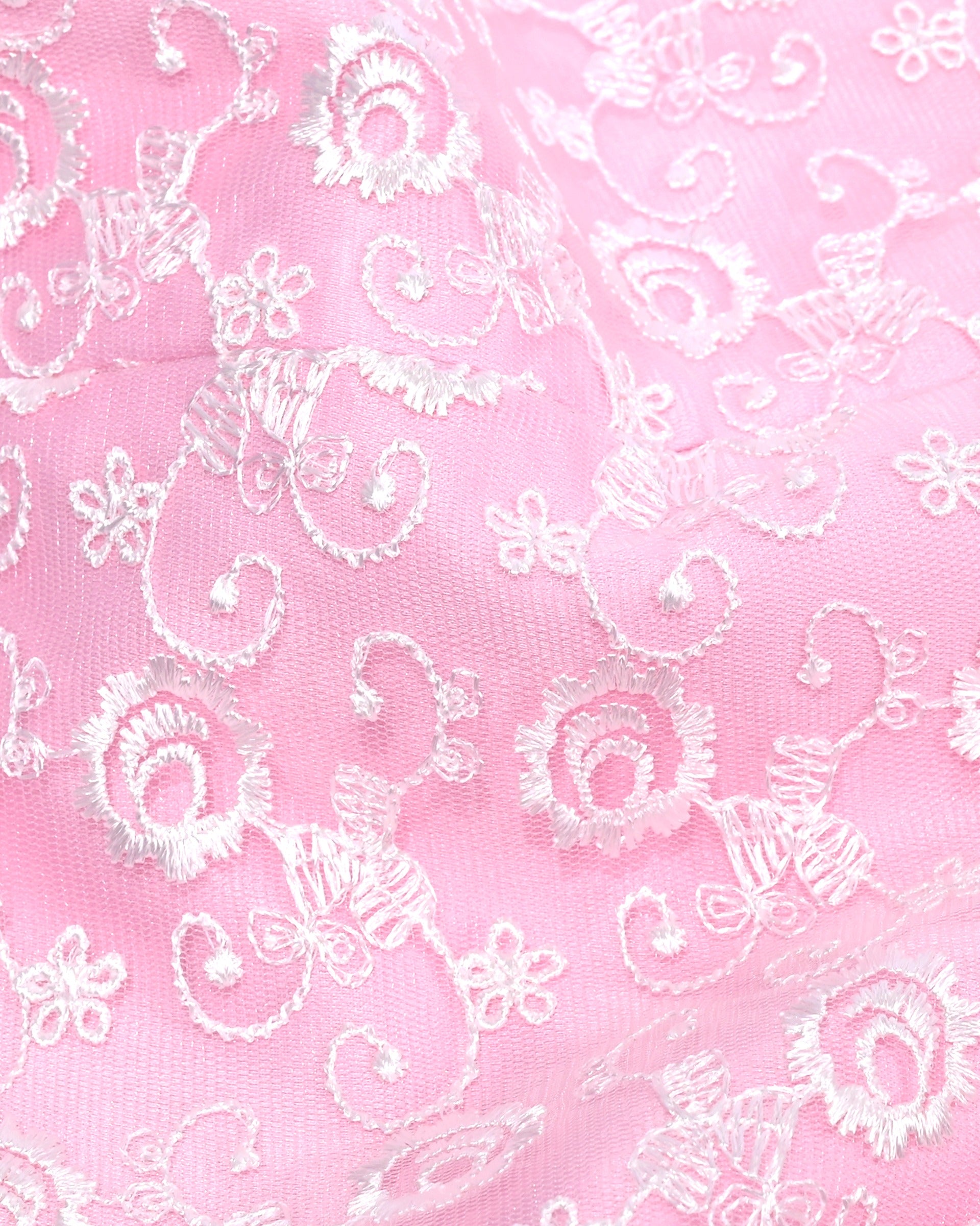 Flower Girl Dresses Sweet Pink Party Bow Tulle Princess Party Lace Cap Sleeve Wedding Easter Pink