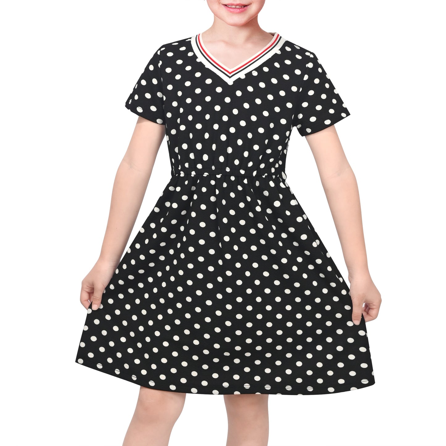 Girls Dress Blue Unicorn Short Sleeve Casual Dress Black