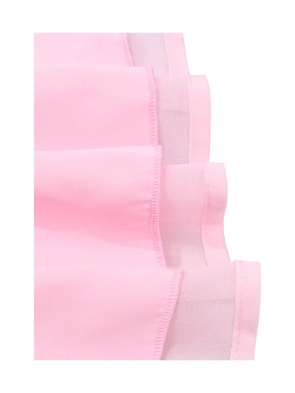 Girls Dress Deep Pink Chiffon Bridesmaid Dance Ball Maxi Gown - Pink Blush Maxi