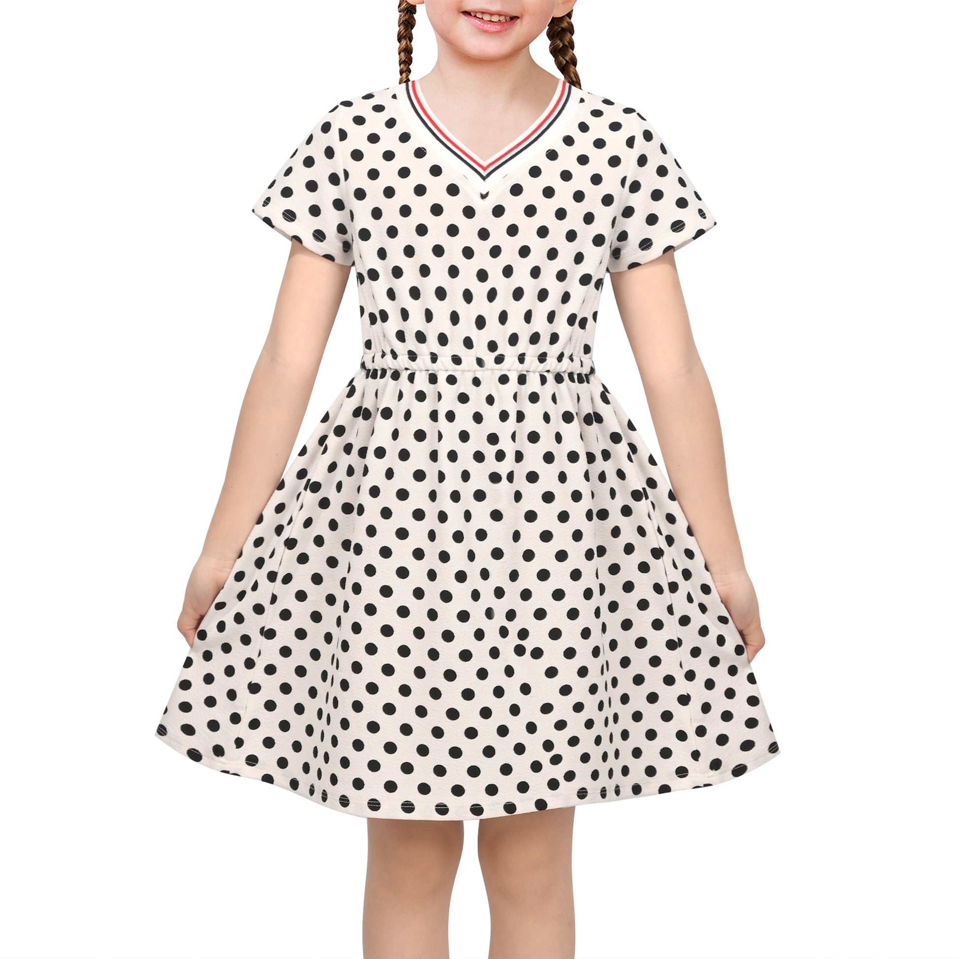 Girls Dress Blue Unicorn Short Sleeve Casual Dress White