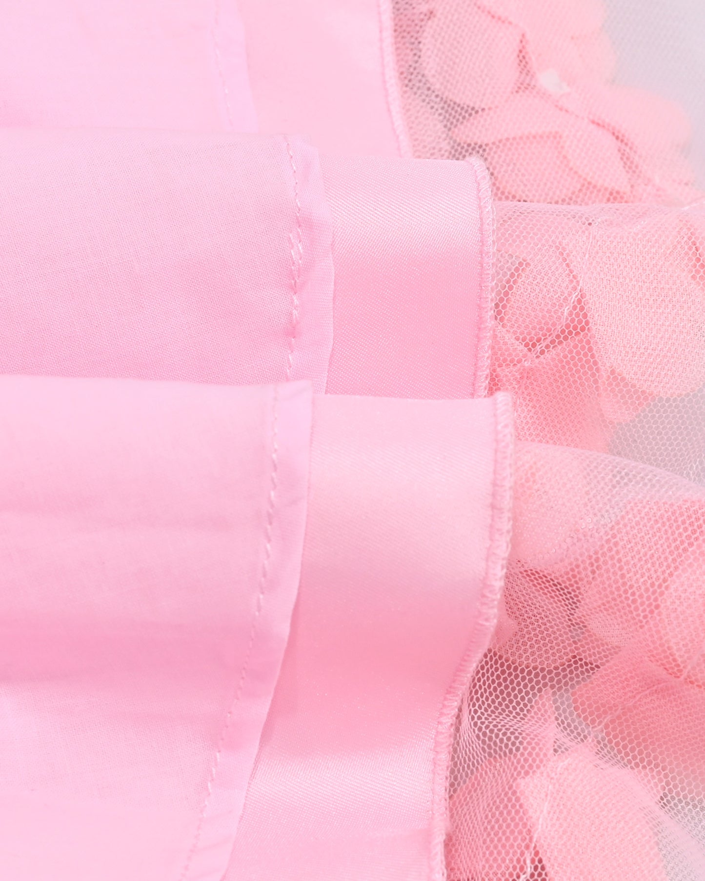 Flower Girls Dress Short Sleeve Applique Embroidery Wedding Party Pageant Dresses Pink