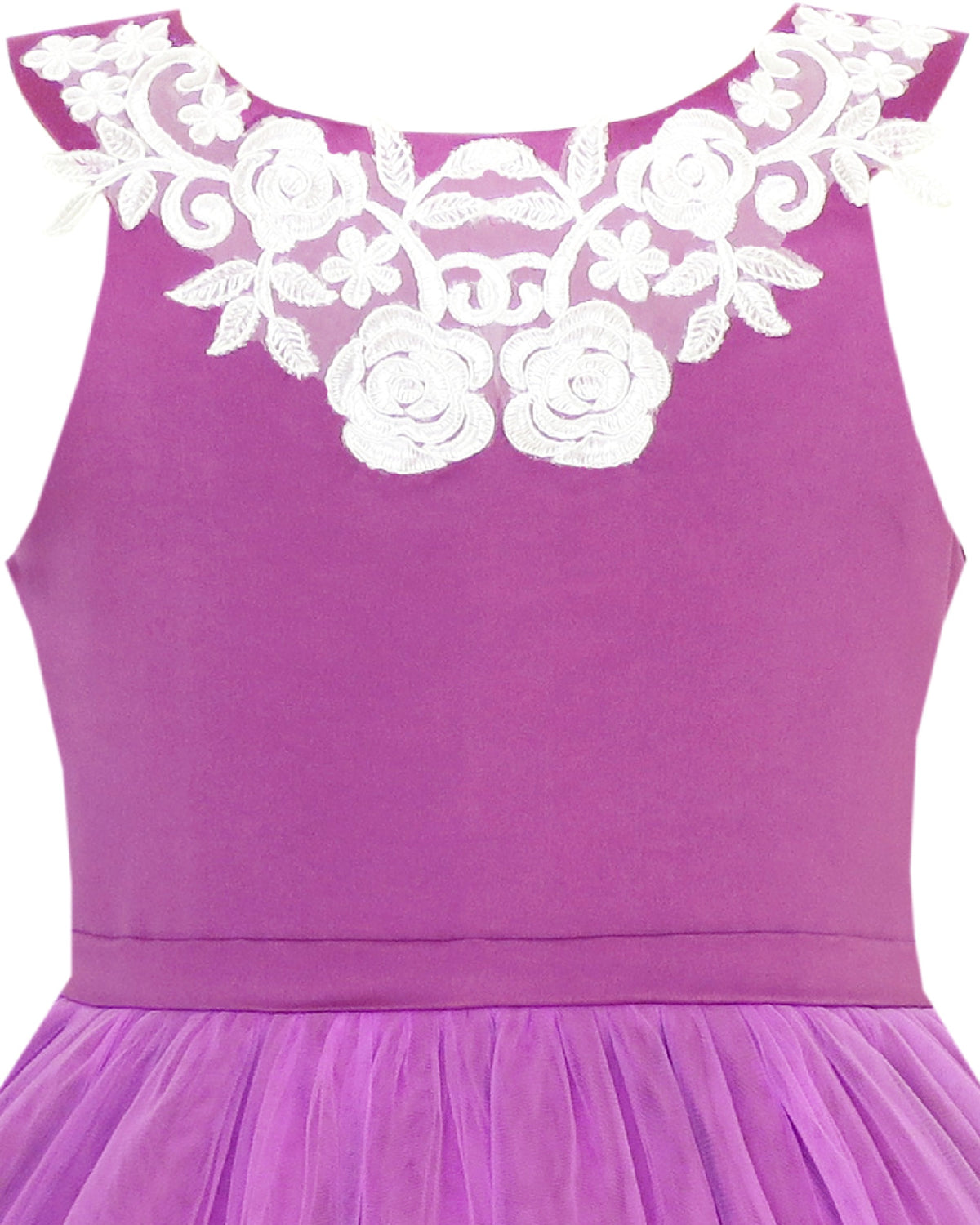 Girls Dress Champagne Multi-layers Wedding Pageant Kids Clothes - Royal Purple