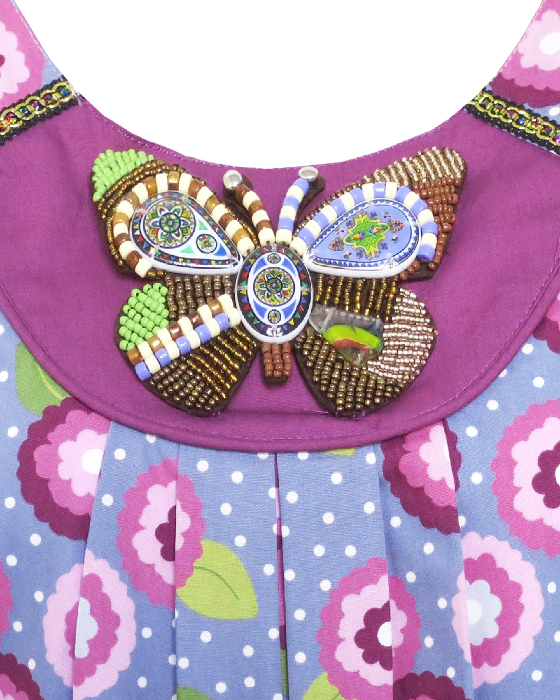 Girls Dress Rainbow Multicolor Bunny Embroidery Easter Button Back Chevron Spring Casual Purple