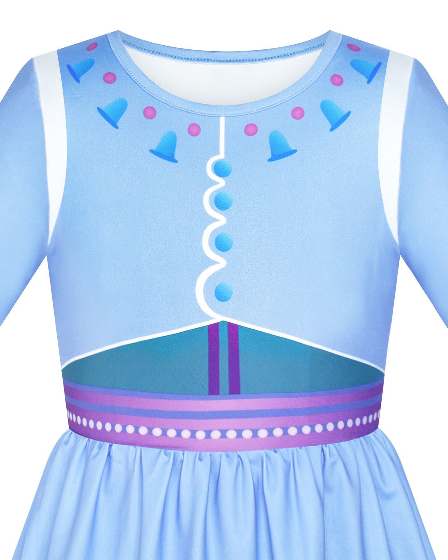 Girls Dress Unicorn Rainbow Casual Long Sleeve Blue