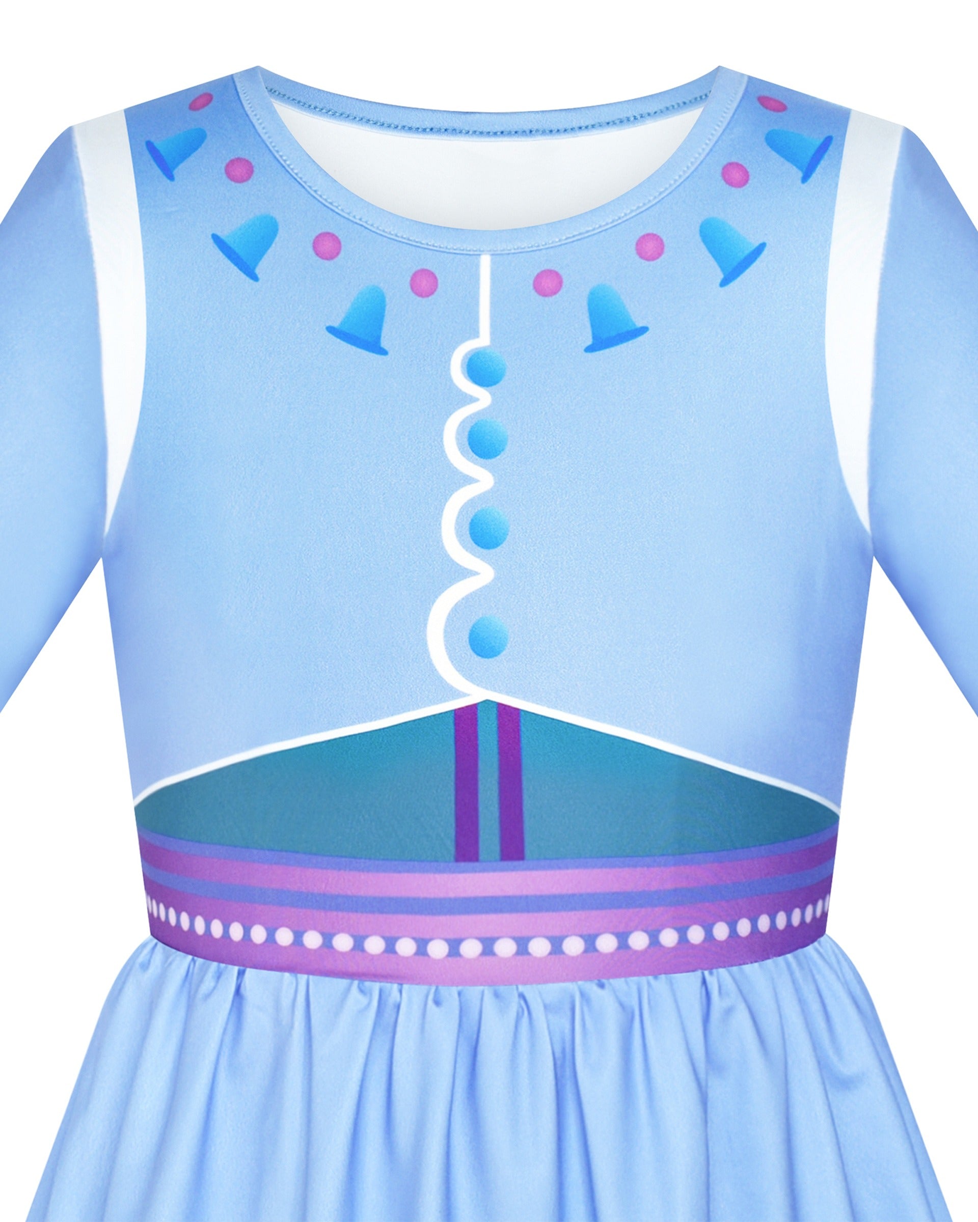 Girls Dress Unicorn Rainbow Casual Long Sleeve Blue