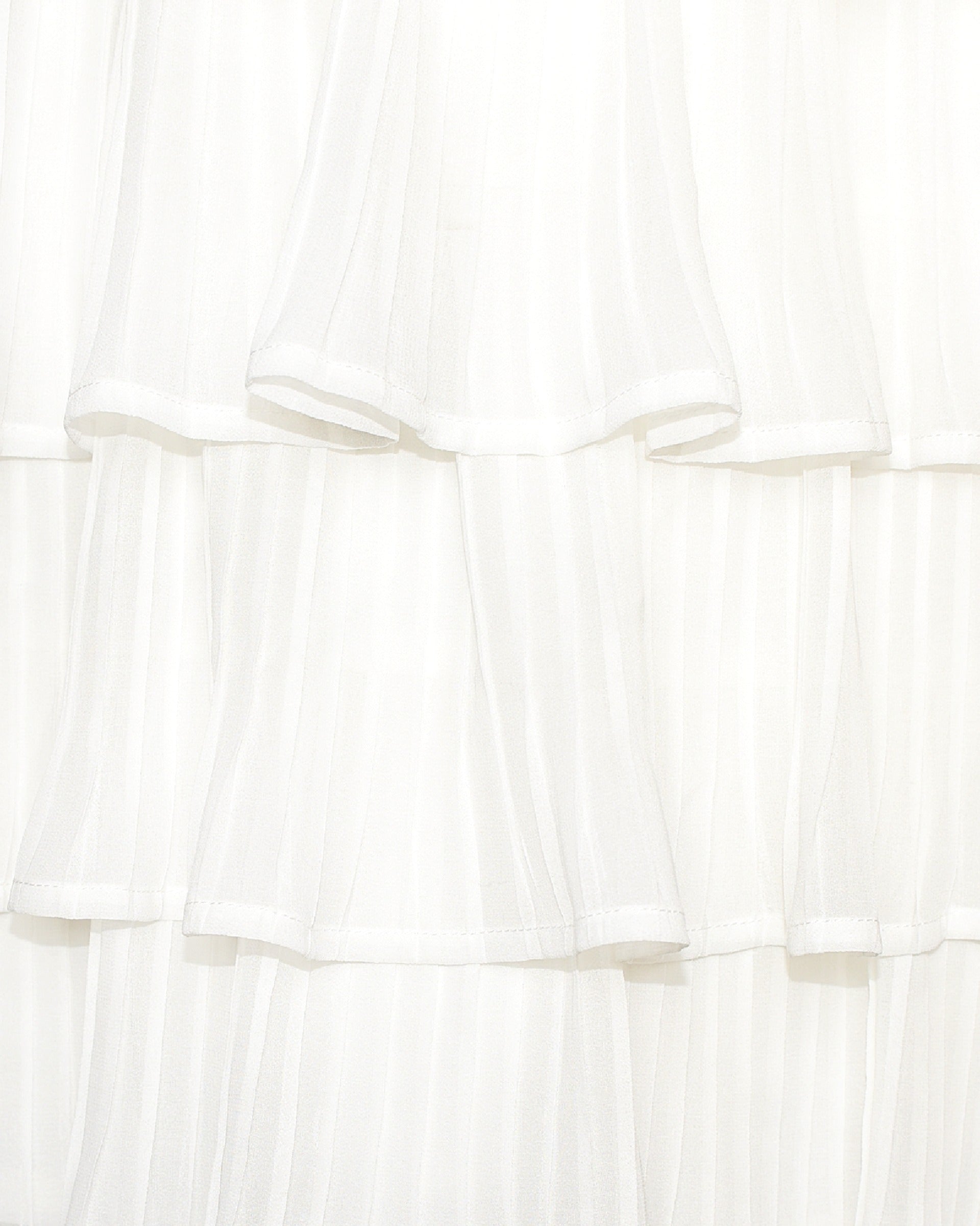Girls Dress Beige Lace A-Line with Tiered Ruffle Hem Sleeveless Round Neck Party Wedding White