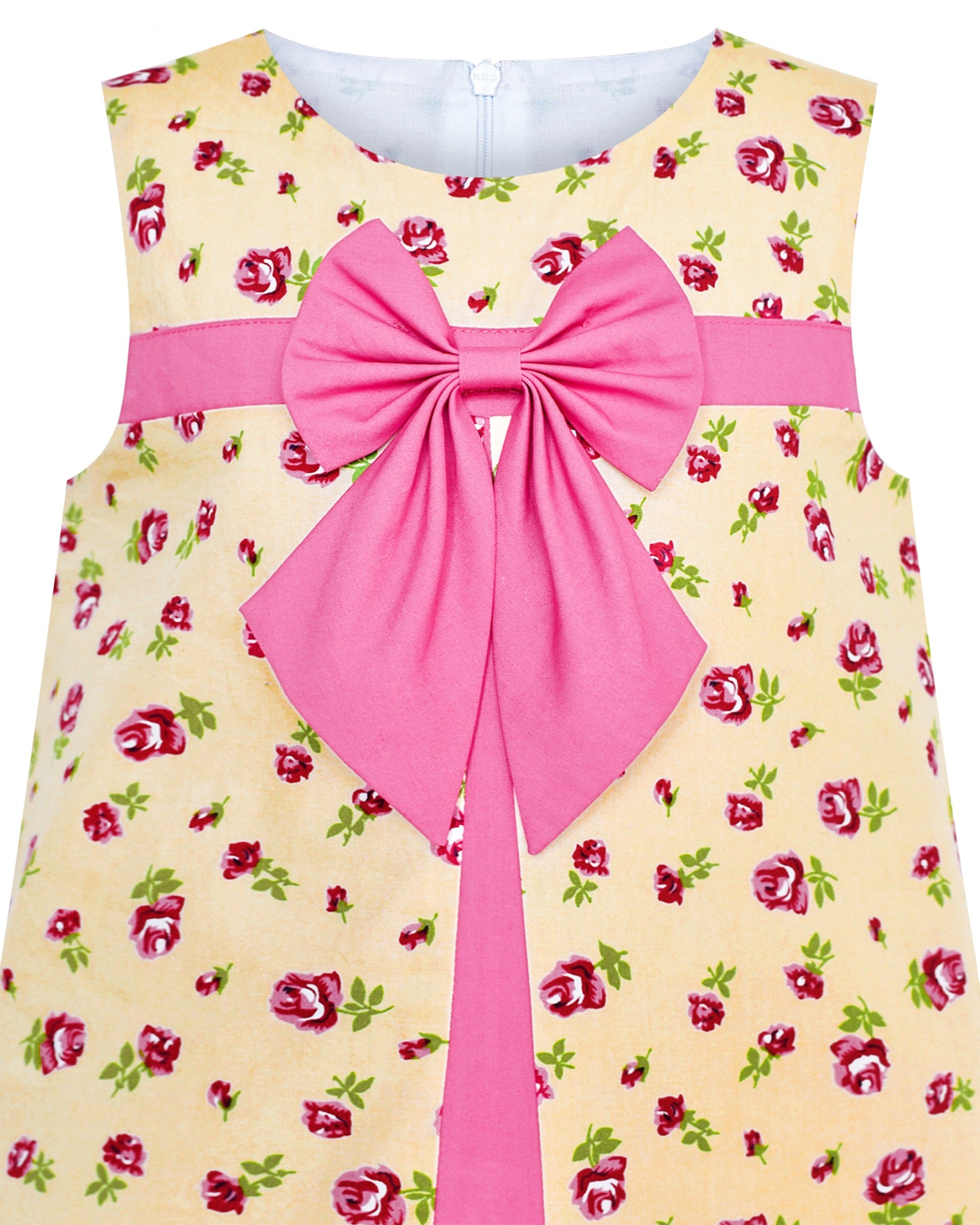 Girls Dress Rainbow Multicolor Bunny Embroidery Easter Button Back Chevron Spring Casual Yellow