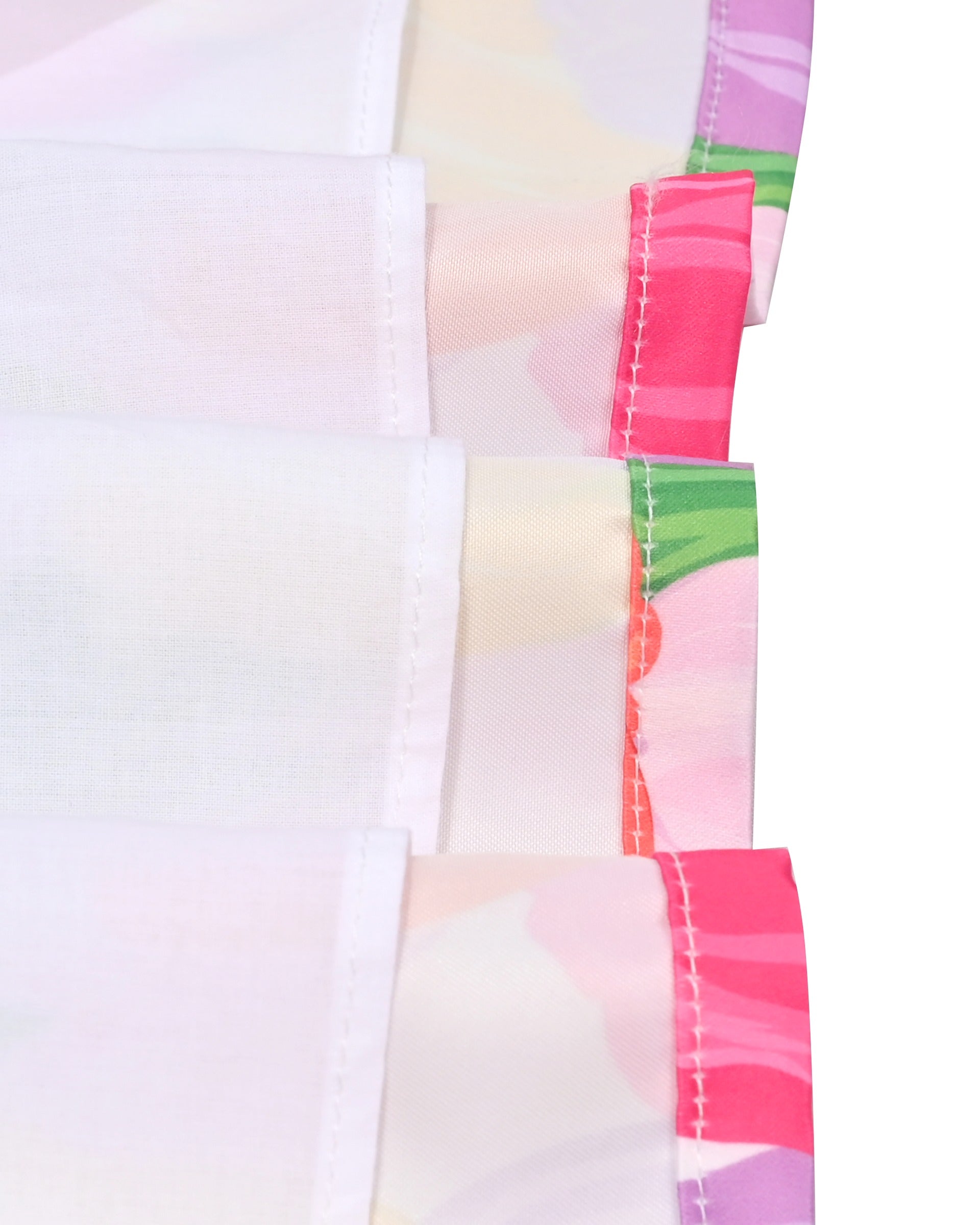 Girls Dress Transparent Shoulder Checkered Plaid Hot Pink Party Sundress Multi-Color