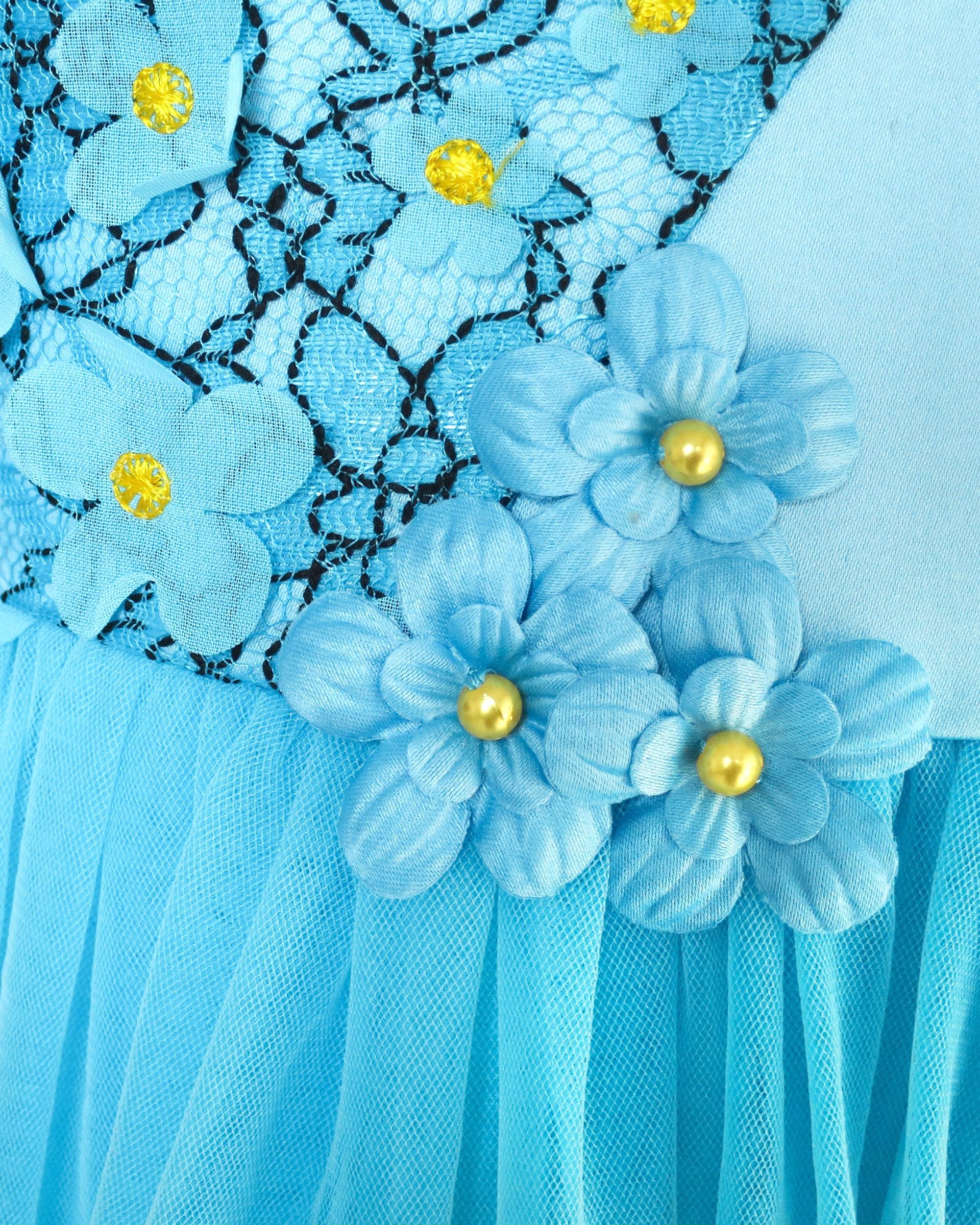 Flower Girl Dresses Sweet Pink Party Bow Tulle Princess Party Lace Cap Sleeve Wedding Easter Blue