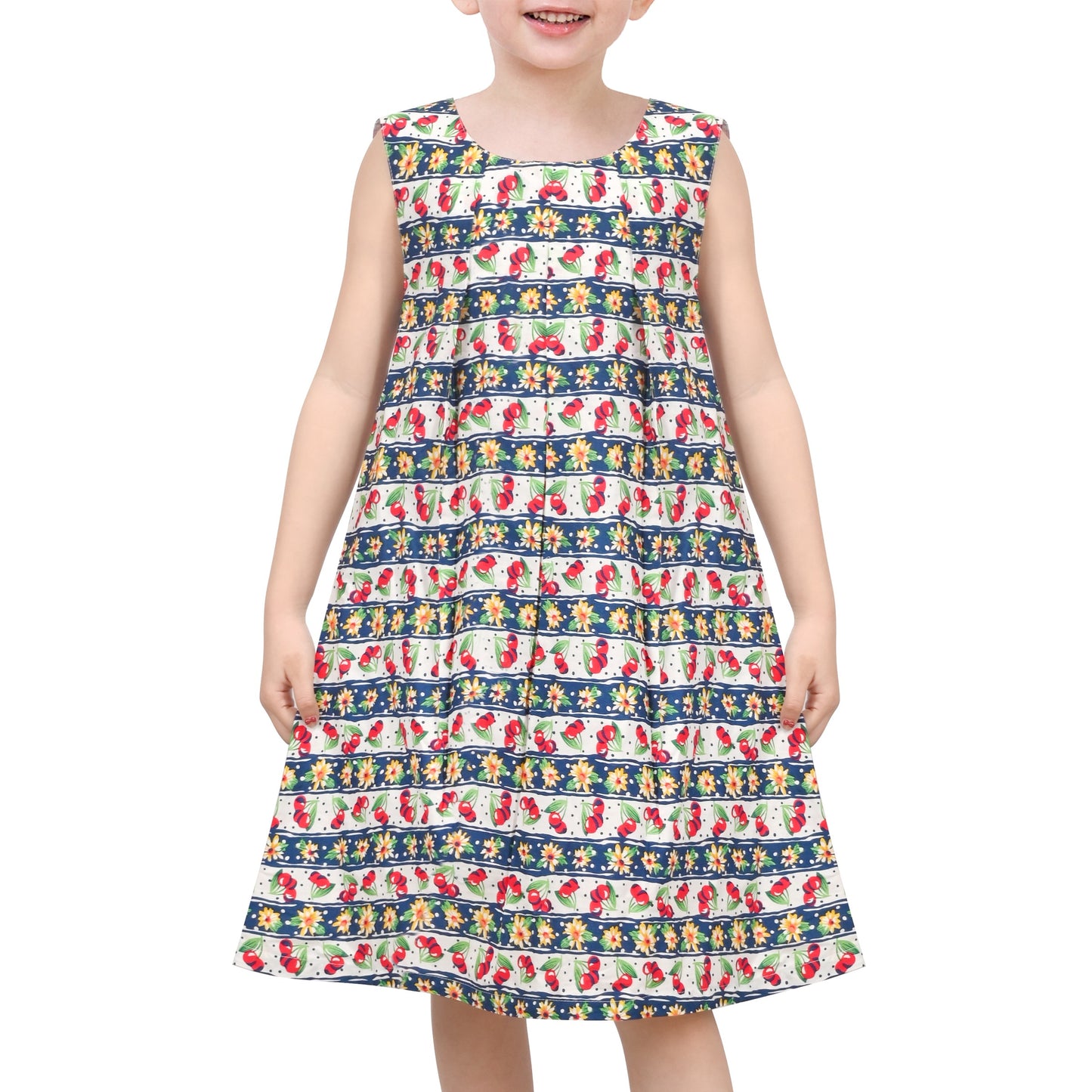 Girls Dress Rainbow Multicolor Bunny Embroidery Easter Button Back Chevron Spring Casual Multi-Color
