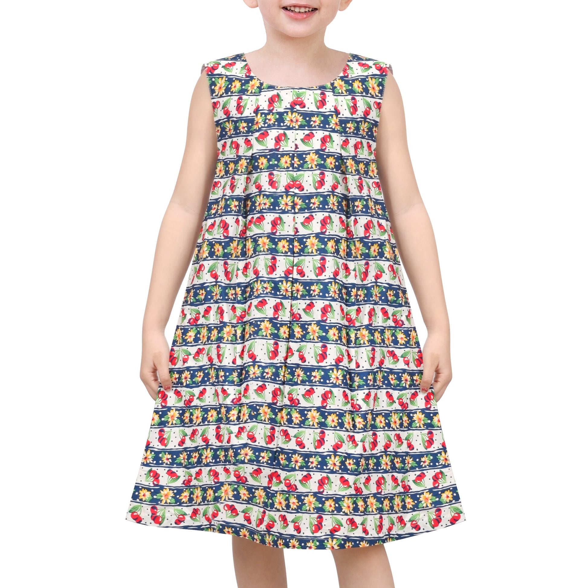 Girls Dress Rainbow Multicolor Bunny Embroidery Easter Button Back Chevron Spring Casual Multi-Color