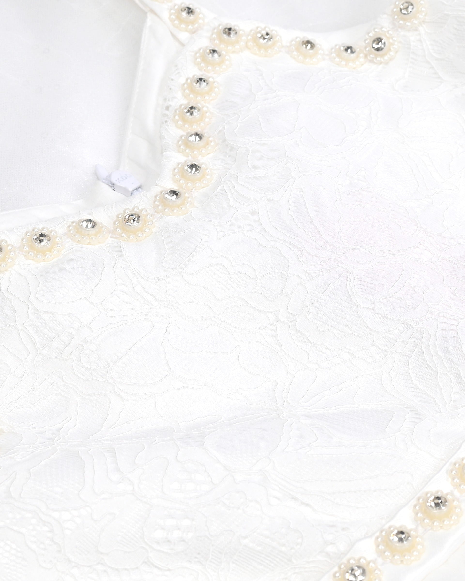 Girls Flower Applique Dress White and Blue Sleeveless Tea Length with Tulle Skirt Party Wedding Flower Girl Dress White