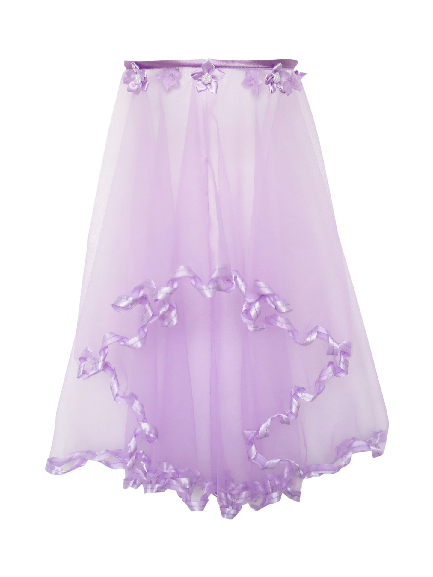 Flower Girls Dress Pearl Belt Pageant Wedding Party Purple