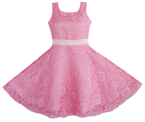 Girls Dress Rose Wedding Pageant Size 4-14 Years