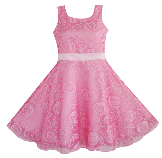 Girls Dress Rose Wedding Pageant Size 4-14 Years