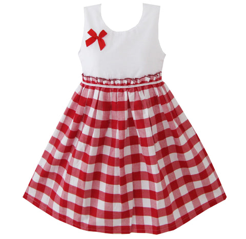 Girls Dress Red Tartan Size 4-10 Years