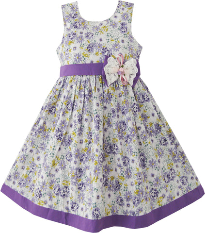 Girls Dress Butterfly Purple Wedding Size 2-10 Years