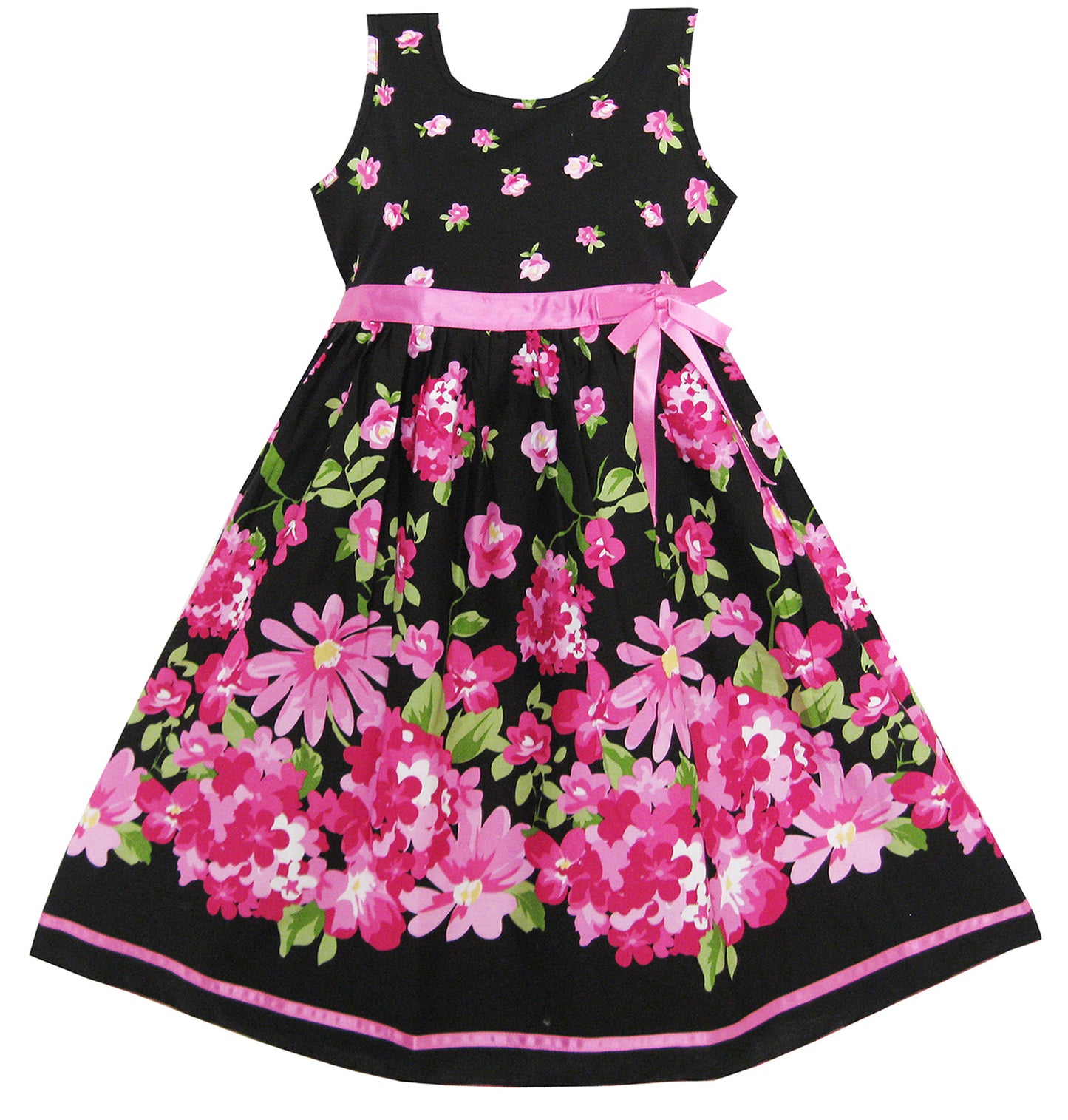 Girls Dress Hot Flower Belt Party Christmas Size 2-12 Years