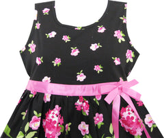 Girls Dress Hot Pink Flower Belt Party Christmas Size 4-12 Years