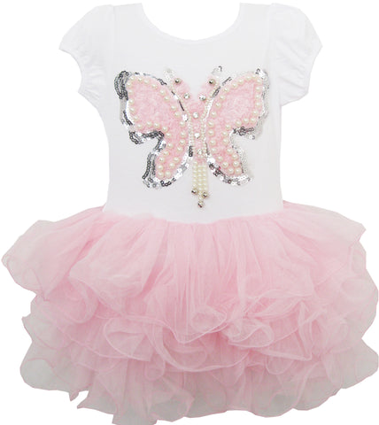 Girls Dress Butterfly Tutu Dance Pageant Party Size 3-7 Years