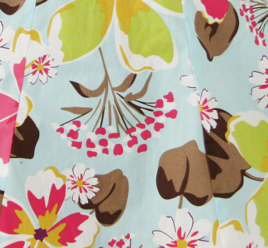 Girls Dress Pink Trim Blue Flower Print Princess Christmasren Size 4-12 Years