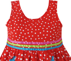 Girls Dress Red Butterfly Party Wedding Christmas Size 4-12 Years