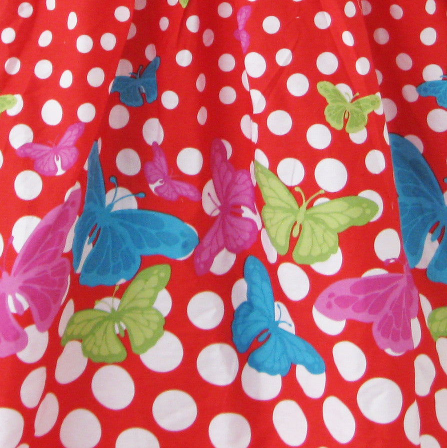 Girls Dress Red Butterfly Party Wedding Christmas Size 4-12 Years