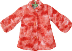 Girls Coat Red Faux Fur Lining Jacket Children Clothes