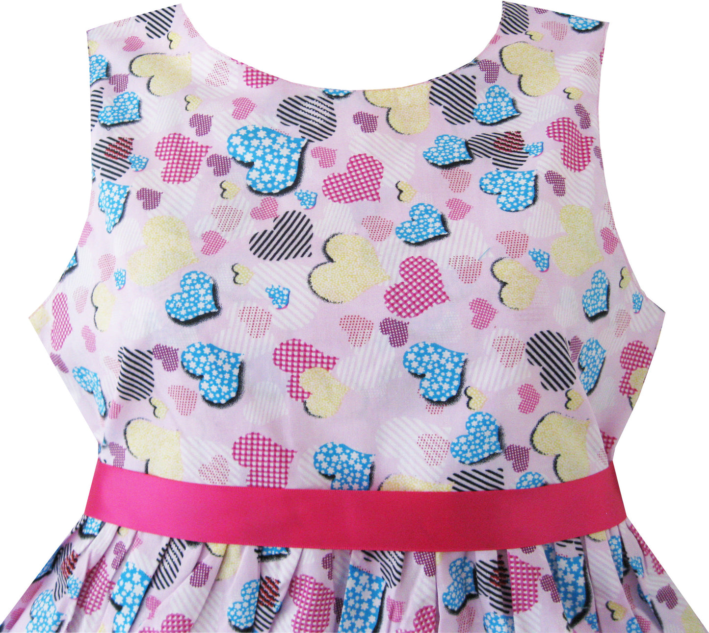 Girls Dress Blue Heart Love Birthday Party Size 2-10 Years