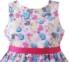 Girls Dress Blue Heart Love Birthday Party Size 2-10 Years