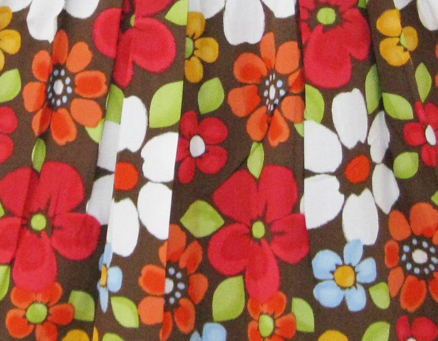 Girls Dress Flower Brown Size 4-12 Years