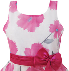 Girls Dress Pink Floral Party Wedding Size 4-12 Years