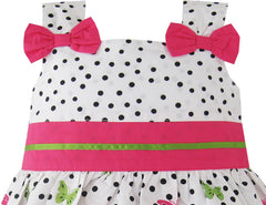 Girls Dress Butterfly Print Dot Green Party Size 2-8 Years
