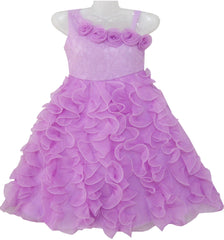 Girls Dress Purple Shoulder Fashion Rose Wedding Pageant Size 6-10 Years