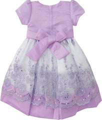 2-in-1 Girls Dress Purple Pageant Lace Flower Wedding Party Kids Clothes Size 12M-5 Years