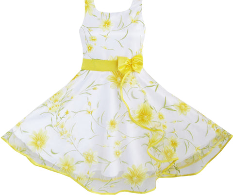 3 Layers Girls Dress flower Wave Pageant Bridesmaid Size 4-12 Years