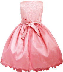 Girls Dress Coral Multi-layers Diamond Pageant Wedding Size 2-12 Years