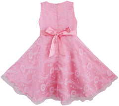 3 Layers Girls Dress Pink Feather Tulle Bridesmaid Size 4-12 Years