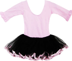 Girls Dress Tutu Ballet Dancing Belt Trimmed Layers Pink Kids Clothes Size 2-6 Years