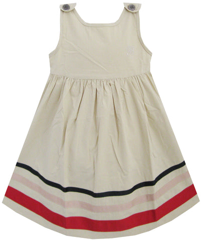 Girls Dress Beige School Summer Size 2-6 Years