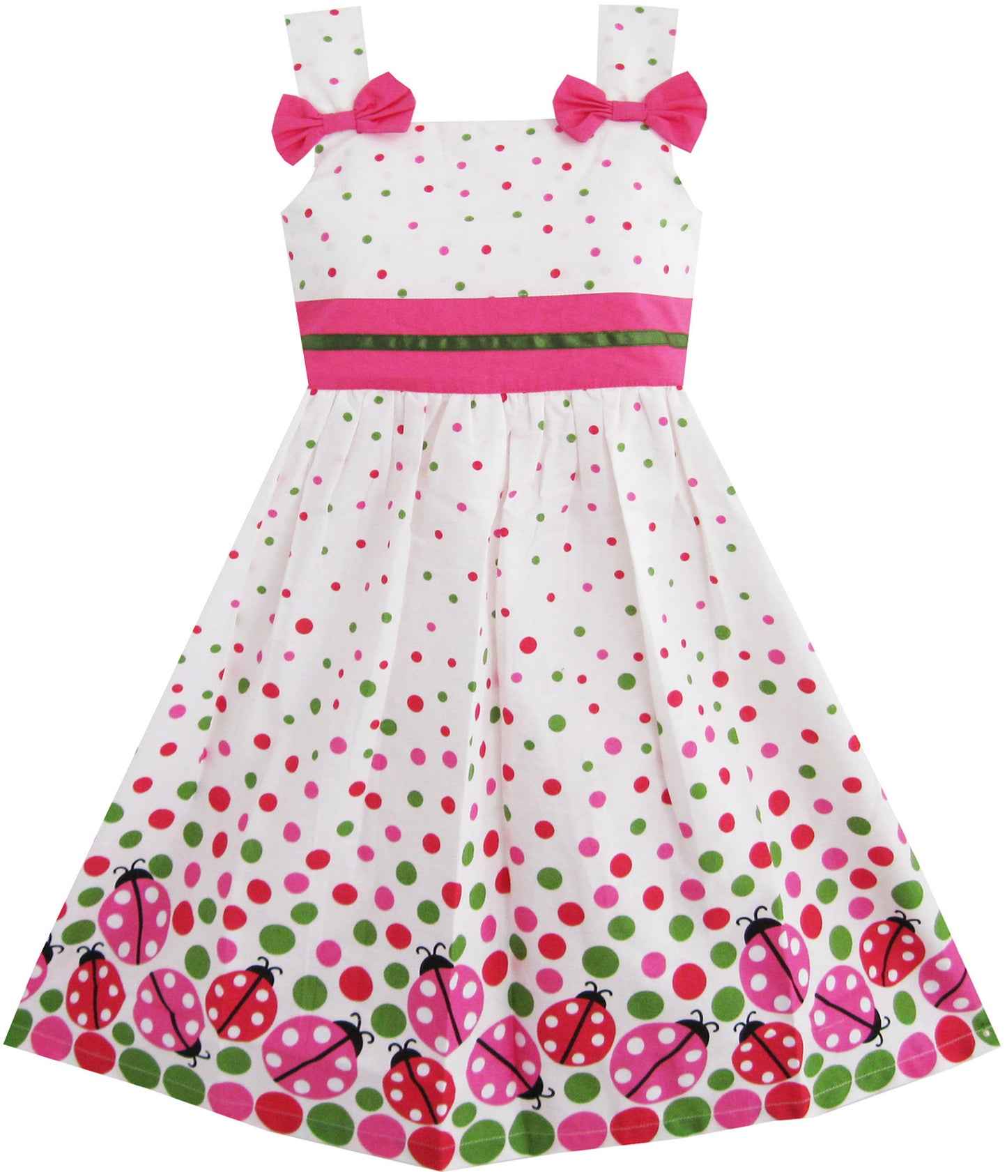 Girls Dress Bug Print Colorful Dot Size 2-8 Years