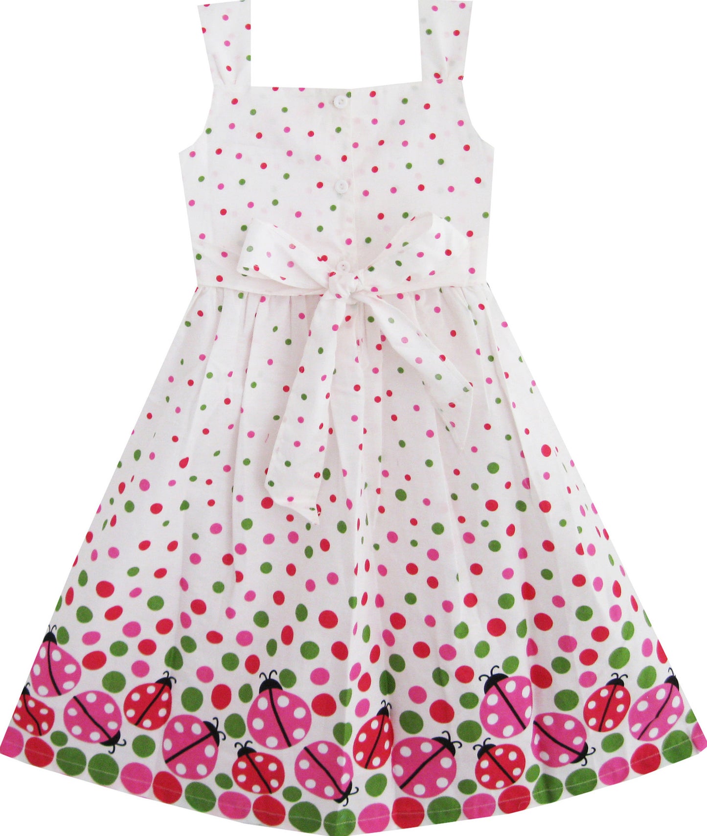 Girls Dress Bug Print Colorful Dot Size 2-8 Years