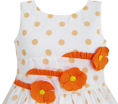 Girls Dress Orange 3 Sunflower Party Birthday Size 6-14 Years